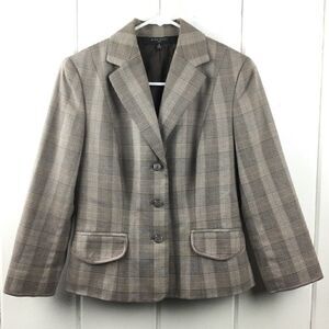 ‎Nine West Plaid Brown Lined Blazer - 2